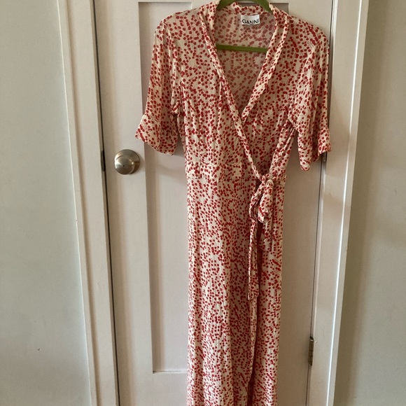 Ganni Printed Crepe Dress - Picture 2 of 8